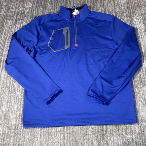 Ralph Lauren RLX Golf Pullover Mens Large Blue Quarter Zip Chest Pocket LSHZMNM1
